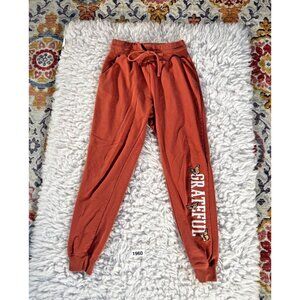 Zoe + Liv Jogger Pants Women's Small Dark Pink Cotton Drawstring Tapered Leg